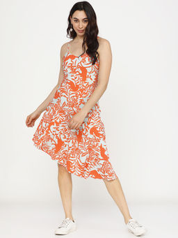 TOKYO TALKIES - Women White Printed Midi Dress