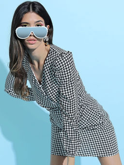 TOKYO TALKIES - Women Stylish Black Printed Wrap Dress