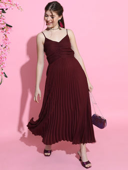 TOKYO TALKIES - Women Charming Maroon Solid Dress