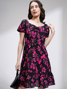 TOKYO TALKIES - Women Black Floral Dress