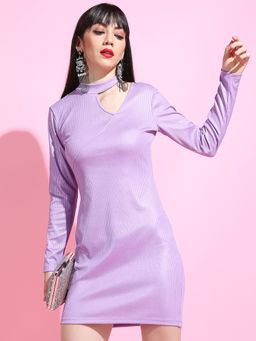TOKYO TALKIES - Women Asymmetric Cutout Shoulder Dress