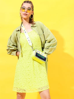 TOKYO TALKIES - Women Green Fit And Flared Dress