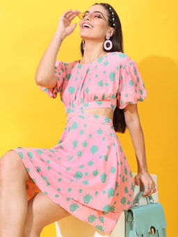 TOKYO TALKIES - Women Pink Floral Dress