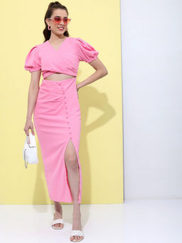 TOKYO TALKIES - Women Knitted Cut Out Dress