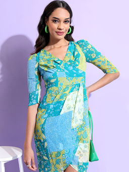 TOKYO TALKIES - Women Blue Fit And Flare Dress