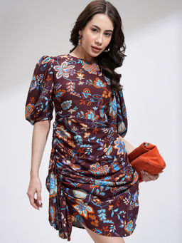 TOKYO TALKIES - Women Brown Fit And Flare Dress