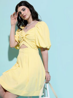 TOKYO TALKIES - Women Yellow Fit And Flare Dress