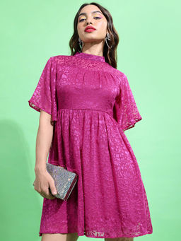 TOKYO TALKIES - Women Pink Fit And Flare Dress