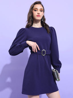 TOKYO TALKIES - Women Navy Blue Solid Dress