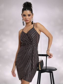 TOKYO TALKIES - Women Black Printed Tulip Sheath Dress
