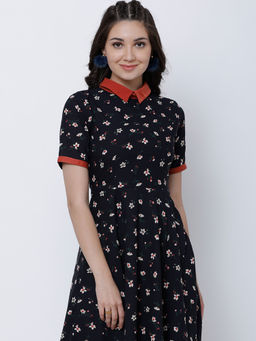 TOKYO TALKIES - Women Floral Print Fit And Flare Dress