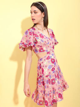 TOKYO TALKIES - Women Floral Printed Fit And Flare Dress
