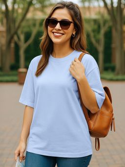 Bewakoof - Heavy Duty 1.0 Women's Blue Oversized T-Shirt