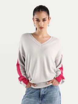 RAREISM - Solid Sweater with Constract Detail