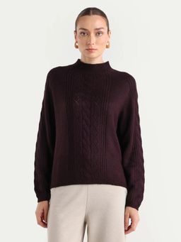 RAREISM - Maroon Regular Fit Sweater