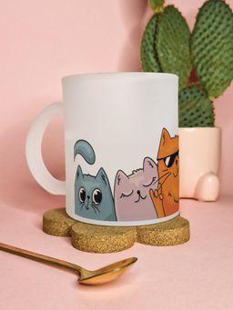 Gathari - Cats Printed Frosted Designer Aesthetic Coffee Mug 330Ml