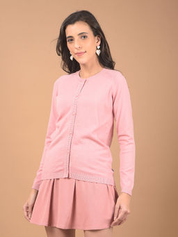 CRIMSOUNE CLUB - Womens Pink Cardigan