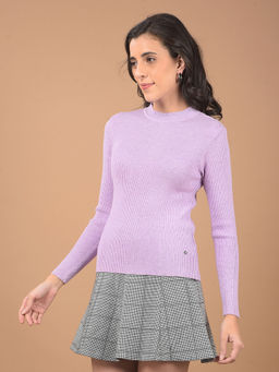CRIMSOUNE CLUB - Womens Purple Jacquard Sweater