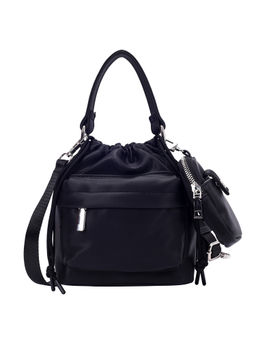 Lino Perros - Women Solid Black Mini Handbag with Pouch