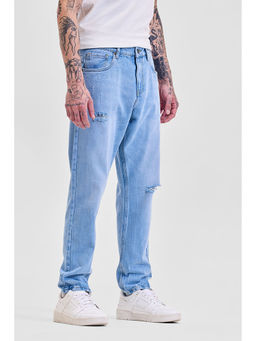 Snitch - Light Blue Distressed Straight Fit Jeans