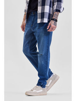 Snitch - Blue Distressed Straight Fit Jeans