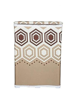 Premsons - Fabric Laundry Basket Storage Hexagon Print Brown