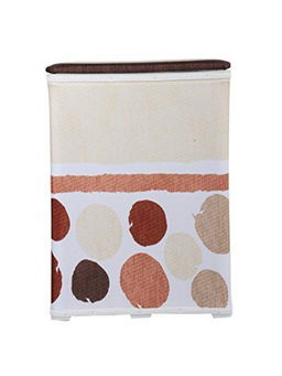 Premsons - Fabric Laundry Basket Storage Printed Stripe Beige