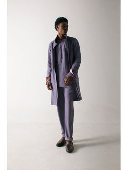 Jatin Malik - English Purpul Overcoat (Set of 3)