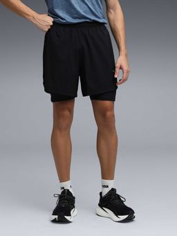 Puma - Black Men 2 n-1 Moisture-Control Running Shorts