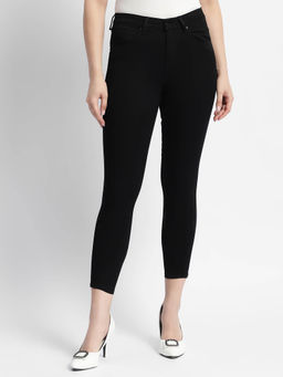 Madame - Womens Black Mid Rise Skinny Fit Jeans
