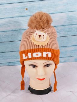 DukieKooky - Brown Tiger Design Woolen Cap (S)