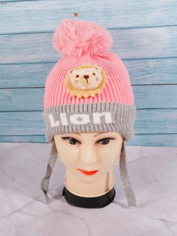 DukieKooky - Pink Tiger Design Woolen Cap (S)
