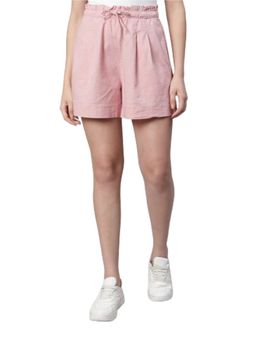 Global Republic - Women Pink Solid Cotton Mid Rise Shorts