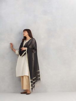 Fabindia - Black Cotton Silk Dupatta