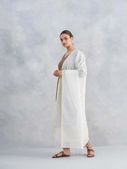 Fabindia - White Natural Cotton Silk Dupatta