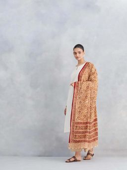 Fabindia - Multi-Colour Cotton Kalamkari Printed Dupatta