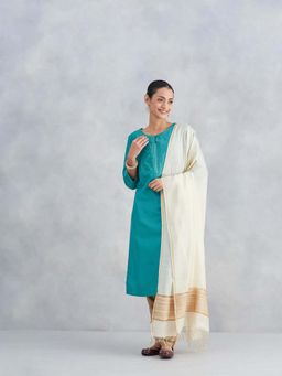 Fabindia - Off White Natural Viscose Blend Dupatta