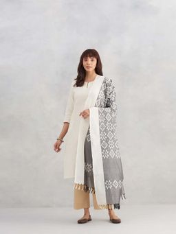 Fabindia - Grey Cotton Ikat Dupatta