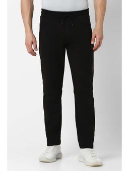 Van Heusen - Men Black Solid Slim Fit Casual Track Pant