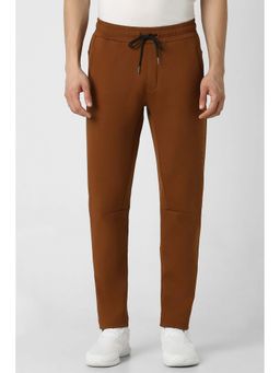 Van Heusen - Men Brown Solid Slim Fit Casual Track Pant