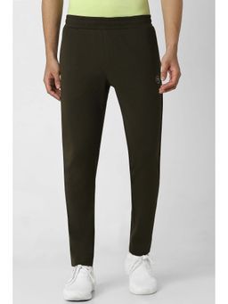 Van Heusen - Men Olive Solid Slim Fit Casual Track Pant