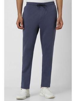 Van Heusen - Men Blue Textured Regular Fit Casual Track Pant