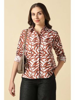 Allen Solly - Women Brown Printed Long Sleeves Shirt