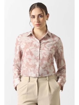 Van Heusen - Women Pink Floral Printed Long Sleeves Formal Shirt