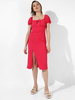 PINACOLADA - Women Solid Red Regular Fit Dress