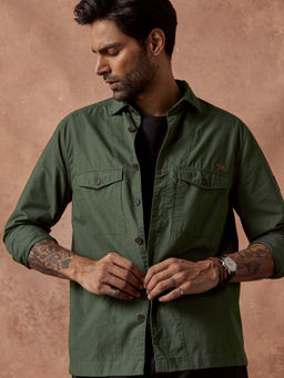 Andamen - Green Mens Full Sleeve Overshirt Regular Fit