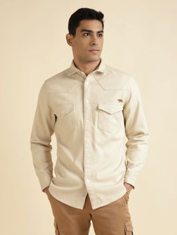 Andamen - Off White Mens Full Sleeve Shirt Regular Fit