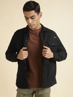 Andamen - Black Mens Full Sleeve Overshirt Regular Fit