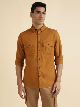 Andamen - Brown Mens Full Sleeve Shirt Slim