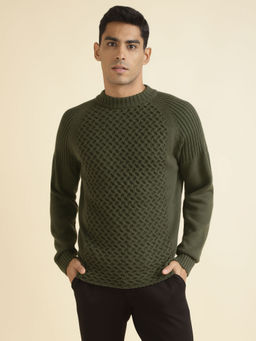 Andamen - Olive Mens Full Sleeve Pullover Regular Fit